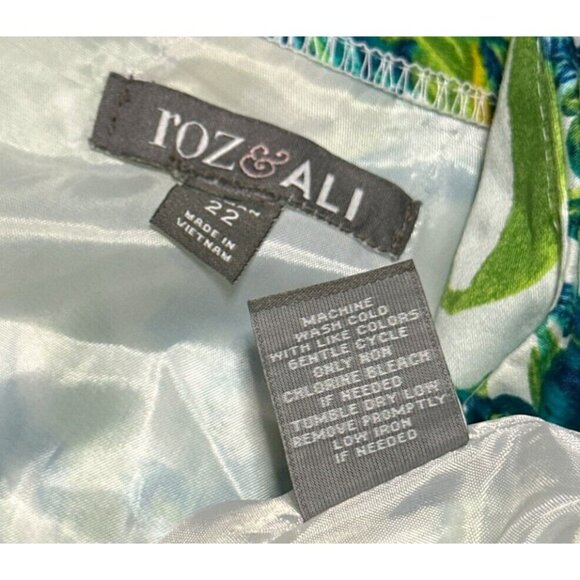 Roz & Ali Womens Pencil Skirt Plus Size 22 Lined Spring‎ Floral Coastal Vacay - Picture 3 of 8